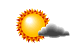 Mostly sunny; warm